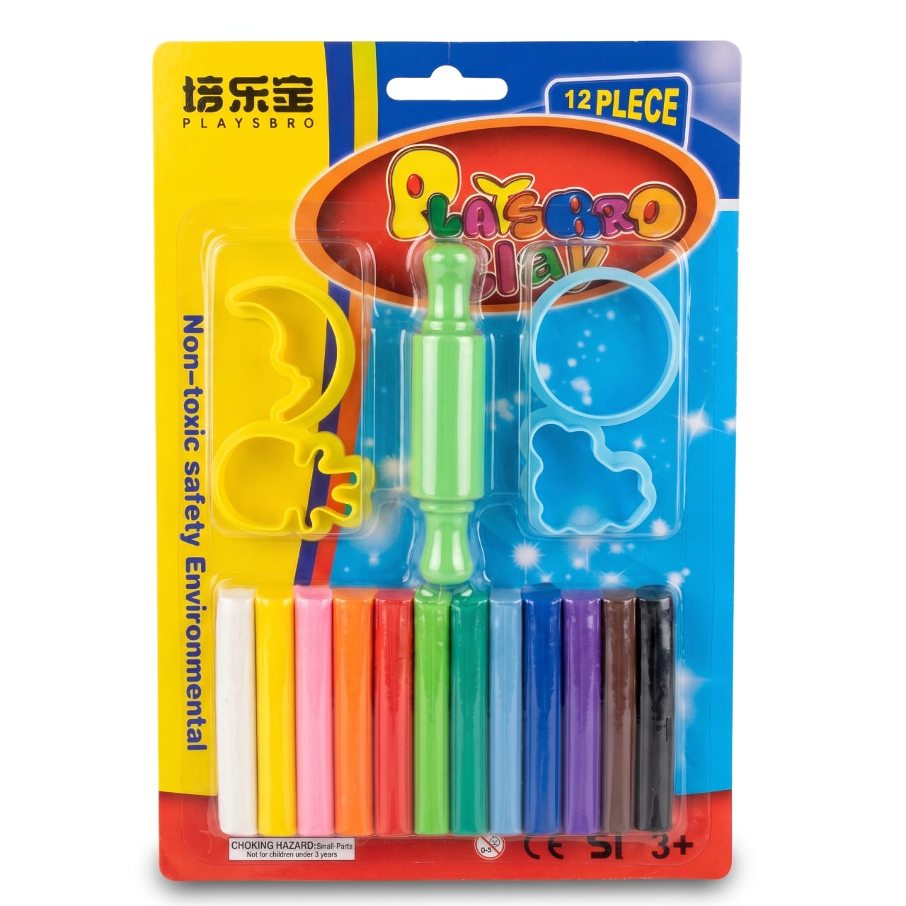 Pâte à Modeler 12 Pièces avec Moules et Rouleau – Kit Créatif Non Toxique pour Enfants 3+