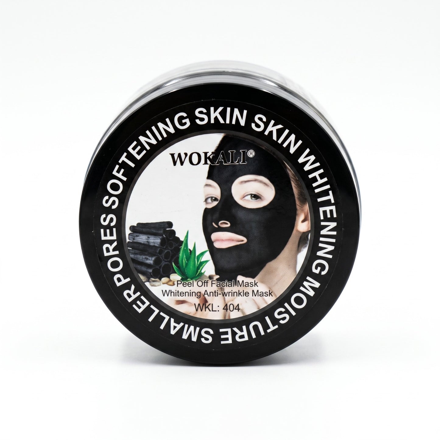 Masque Noir Peel-Off WOKALI au Charbon Actif & Aloe Vera | Purifiant, Anti-Rides & Éclaircissant