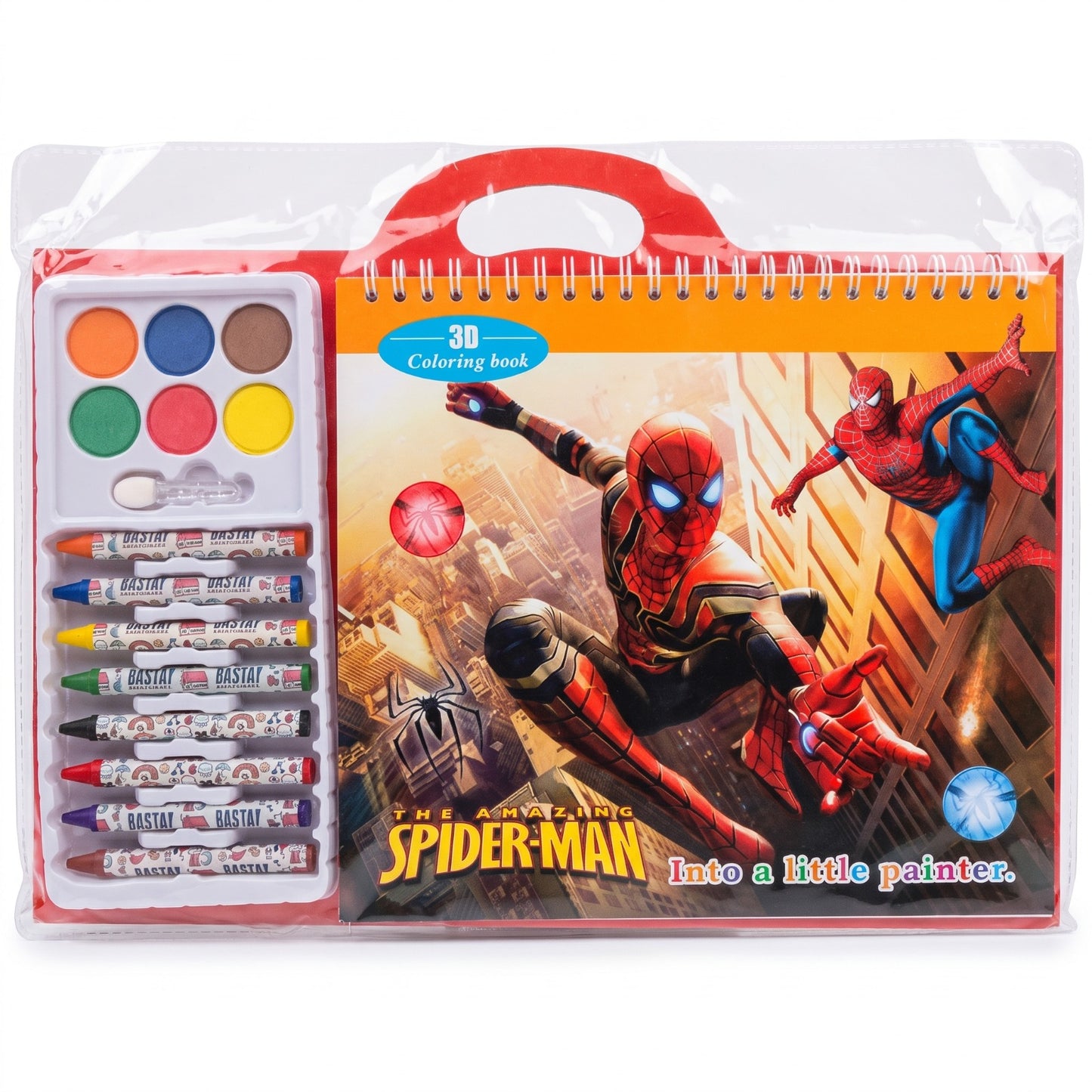 Kit de Coloriage 3D Complet "Petit Artiste" avec Peinture à l'Eau & Crayons | Thèmes Spider-Man & Kuromi