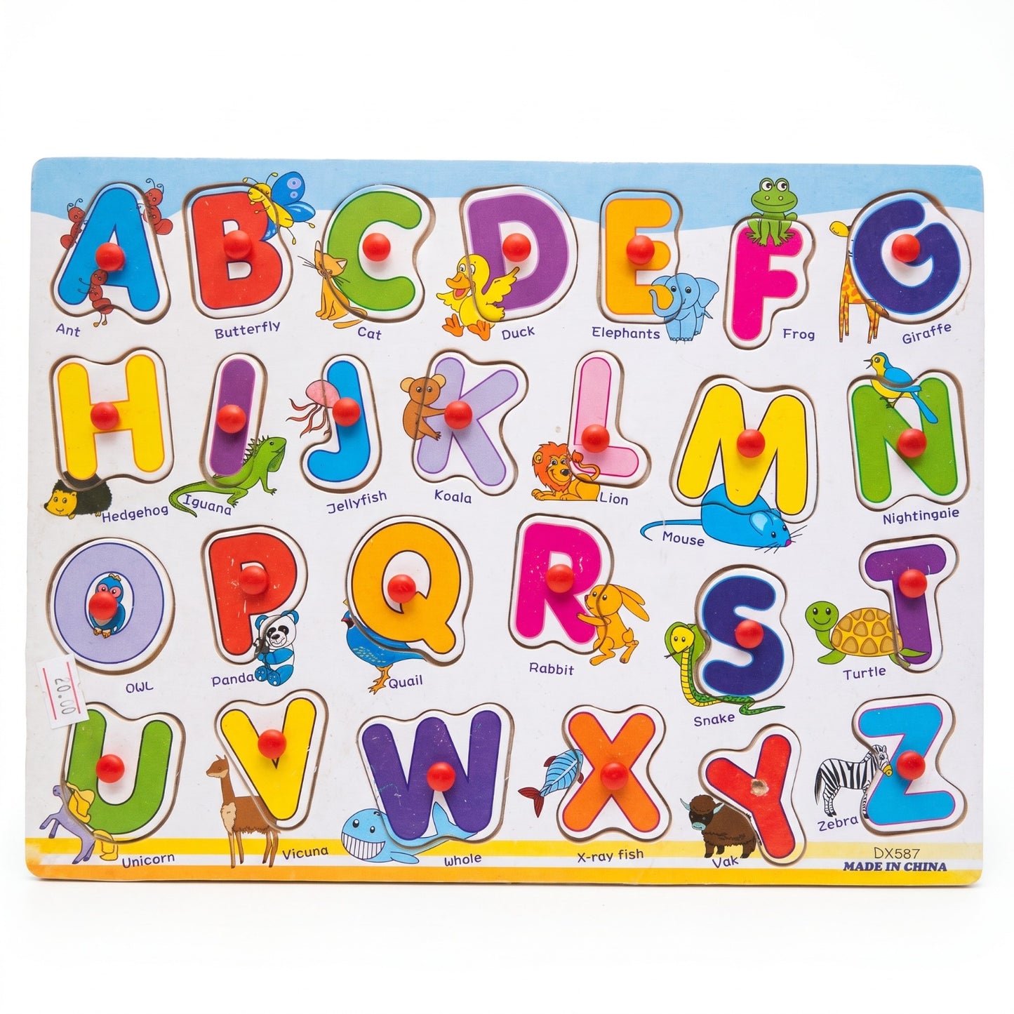 Planche Éducative Montessori en Bois avec Chevilles | Apprentissage Alphabet, Nombres & Formes