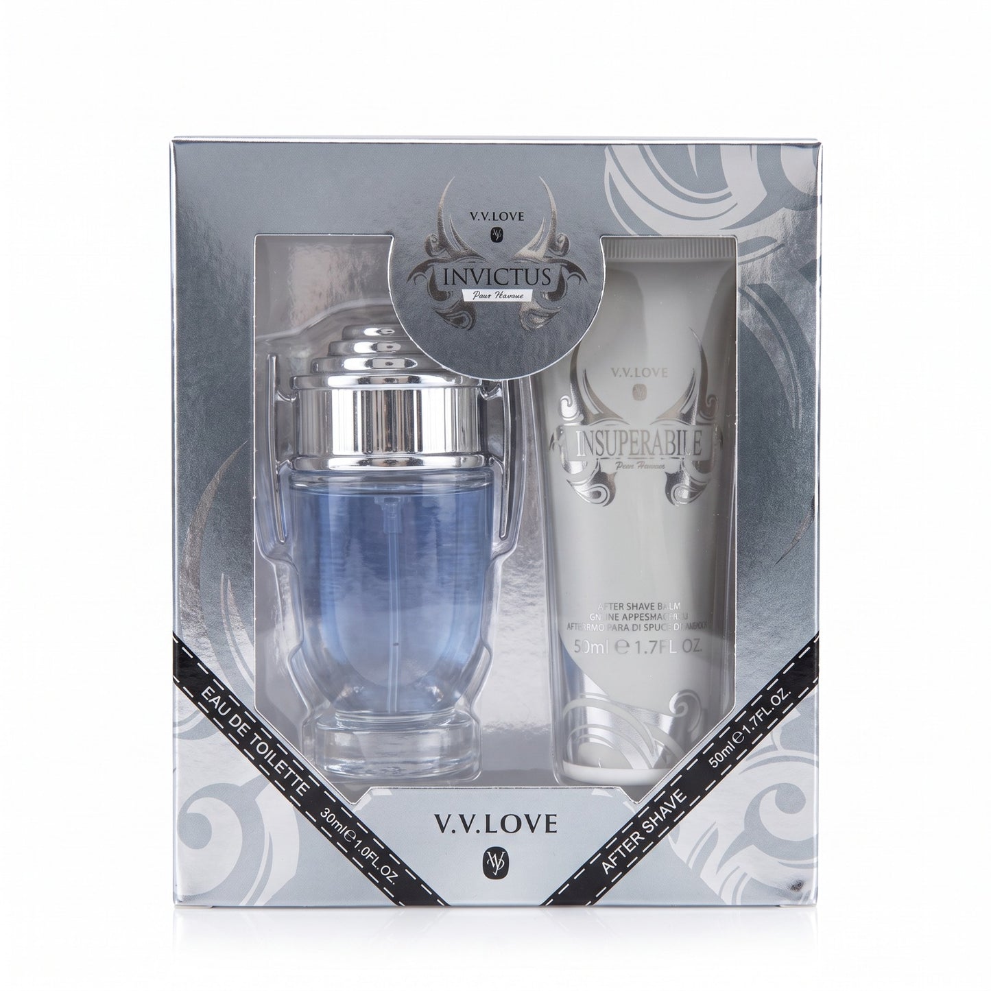 Coffret Cadeau Parfum Homme "Invictus - Insuperabile" V.V.LOVE | Eau de Toilette & Baume Après-Rasage