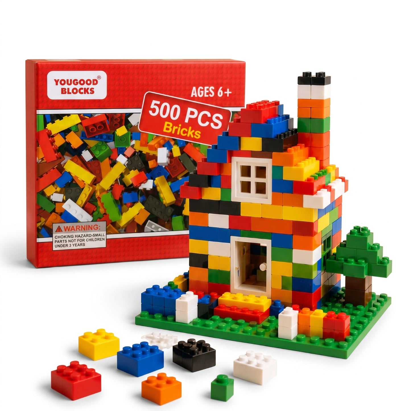 Boîte de 500 Briques de Construction YOUGOOD BLOCKS | Jeu Éducatif et Créatif (Dès 6 ans)