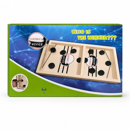 Jeu de Palets Rapide en Bois Foosball Winner – Jeu de Réflexes pour 2 Joueurs