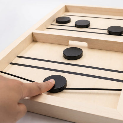 Jeu de Palets Rapide en Bois Foosball Winner – Jeu de Réflexes pour 2 Joueurs
