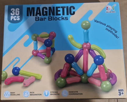 Jeu de Construction Magnétique 36 Pièces – Barres et Boules dès 3 Ans Description du produit