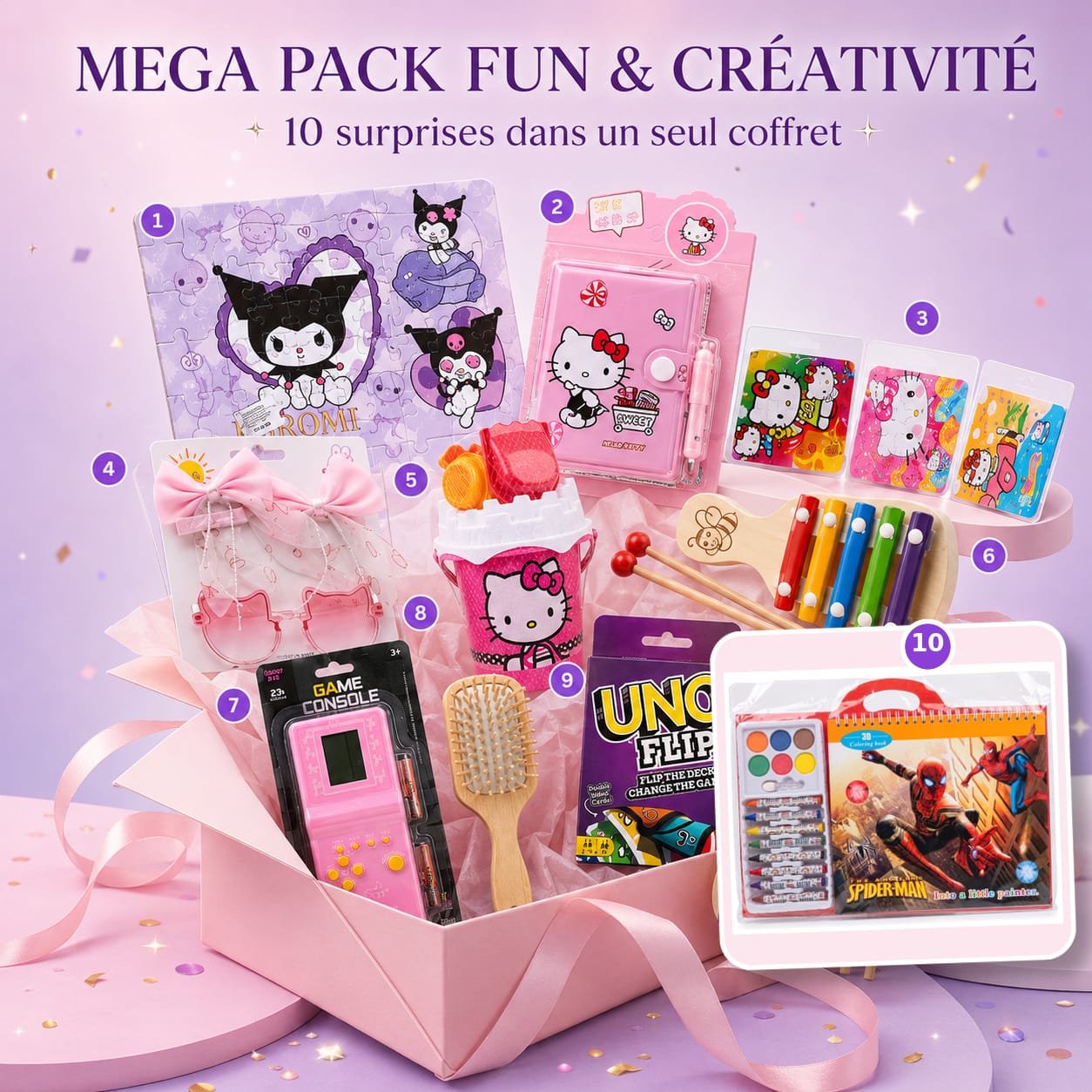 Mega Pack Fille 10 Jeux et Accessoires – Créativité, Musique, Style et Divertissement