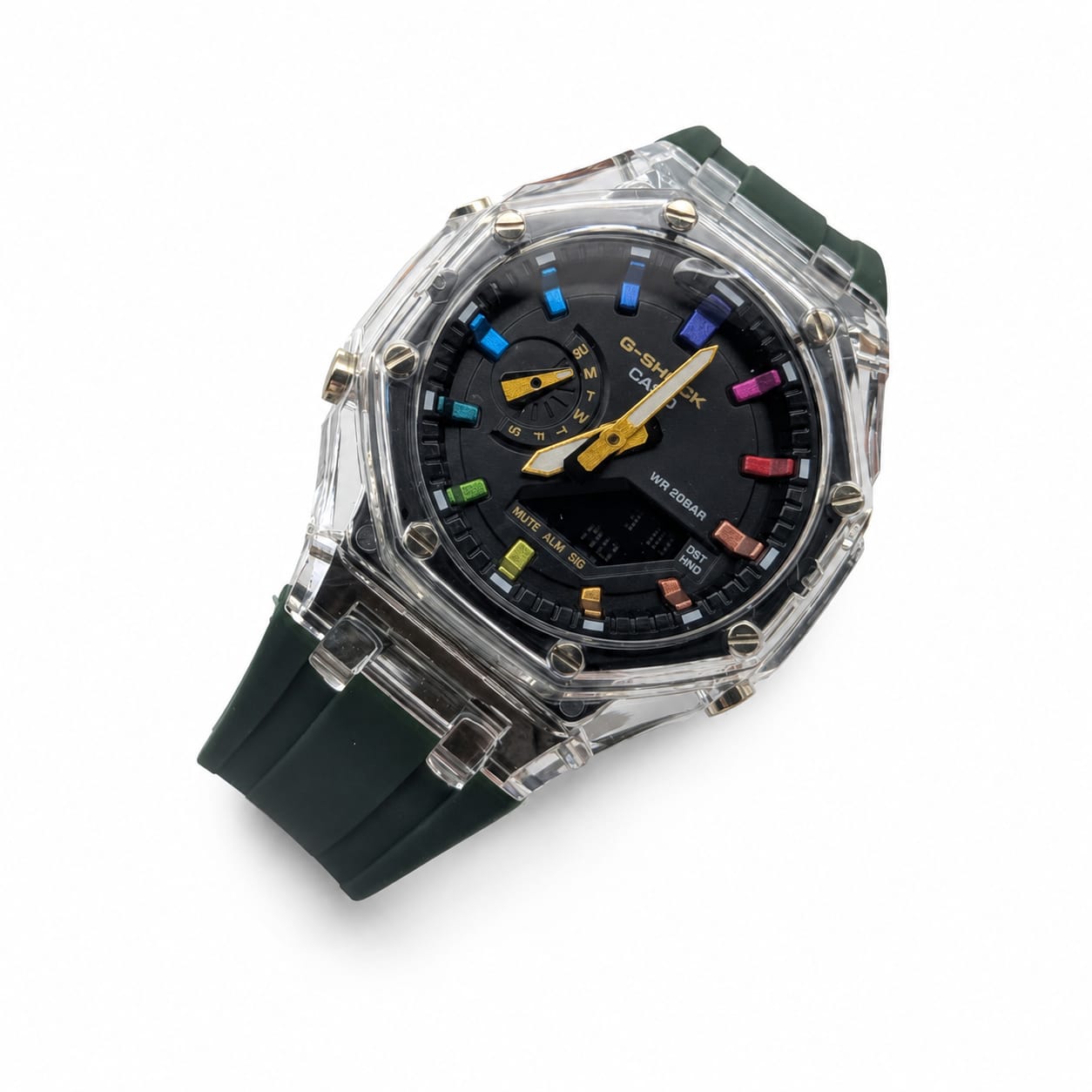 Montre Sport Homme Analogique-Digitale à Boîtier Transparent – Plusieurs Coloris