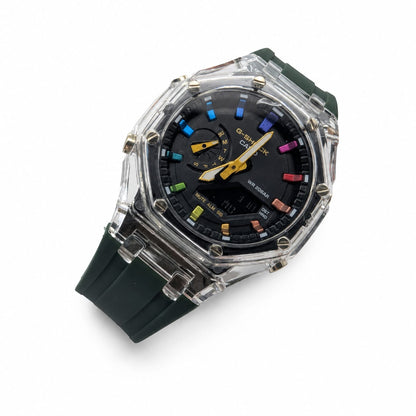 Montre Sport Homme Analogique-Digitale à Boîtier Transparent – Plusieurs Coloris