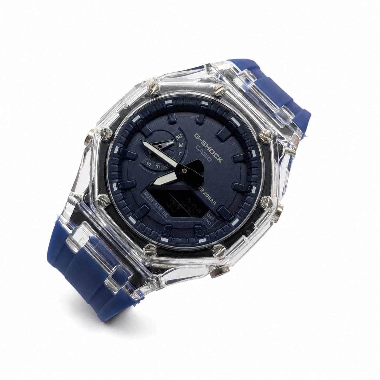 Montre Sport Homme Analogique-Digitale à Boîtier Transparent – Plusieurs Coloris