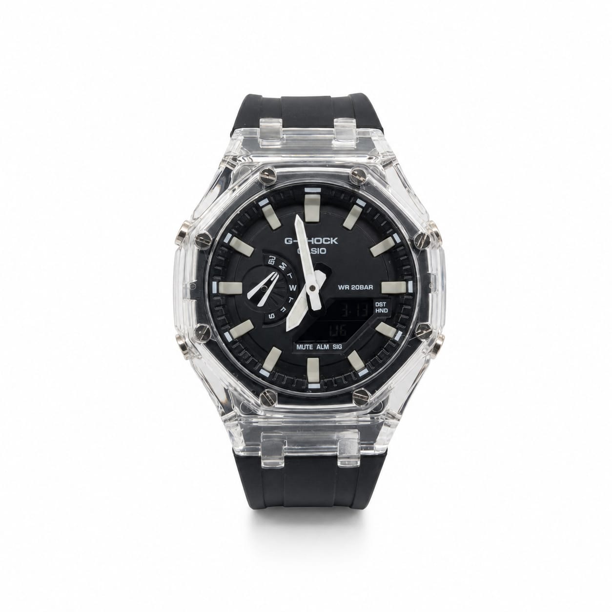 Montre Sport Homme Analogique-Digitale à Boîtier Transparent – Plusieurs Coloris