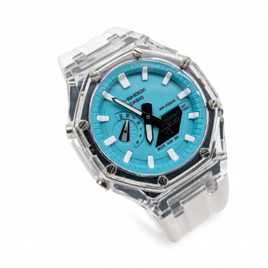 Montre Sport Homme Analogique-Digitale à Boîtier Transparent – Plusieurs Coloris