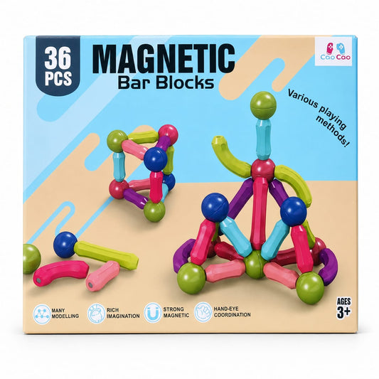 Jeu de Construction Magnétique 36 Pièces – Barres et Boules dès 3 Ans Description du produit